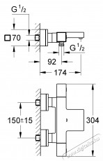 Grohe Cube termoszt&aacute;tos k&aacute;dcsaptelep, 1/2&Prime;, fali kivitel, v&iacute;zsug&aacute;r-szab&aacute;lyz&oacute;val, visszafoly&aacute;sg&aacute;tl&oacute;val, szennyfog&oacute; szűrővel, GROHE XL Waterfall, Kr&oacute;m H&aacute;ztart&aacute;s / Otthon / K&uuml;lt&eacute;r - F&uuml;rdőszoba / wc - Kieg&eacute;sz&iacute;tő - 536634