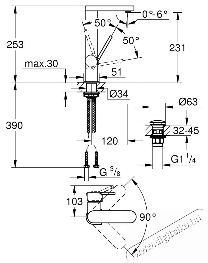 Grohe Plus 23873003 Mosd&oacute; csaptelep, 1/2 , L m&eacute;ret, egykaros, ker&aacute;miabet&eacute;t, gy&ouml;ngy&ouml;ztető, 1/4  push-up leeresztők&eacute;szlet, Kr&oacute;m H&aacute;ztart&aacute;s / Otthon / K&uuml;lt&eacute;r - F&uuml;rdőszoba / wc - Kieg&eacute;sz&iacute;tő - 536648