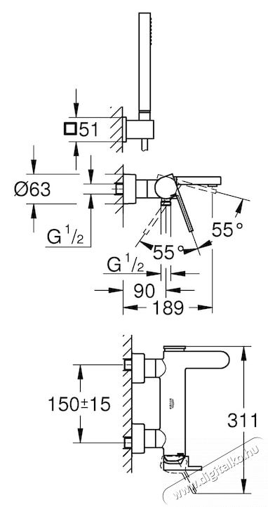Grohe Plus 33547003 zuhanygarnit&uacute;ra, 1/2  , egykaros, ker&aacute;miapatron, Stick zuhanyfej, fali konzol, SilverFlex 1,5 m-es t&ouml;mlő, rejtett r&ouml;gz&iacute;tők, hat&aacute;rol&oacute;, kr&oacute;m H&aacute;ztart&aacute;s / Otthon / K&uuml;lt&eacute;r - F&uuml;rdőszoba / wc - Kieg&eacute;sz&iacute;tő - 536645