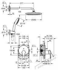 Grohe Start 25292000 zuhanyrendszer, 1/2 , Be&eacute;p&iacute;tett, 250mm, 1 funkci&oacute;, Kr&oacute;m H&aacute;ztart&aacute;s / Otthon / K&uuml;lt&eacute;r - F&uuml;rdőszoba / wc - Kieg&eacute;sz&iacute;tő - 536633