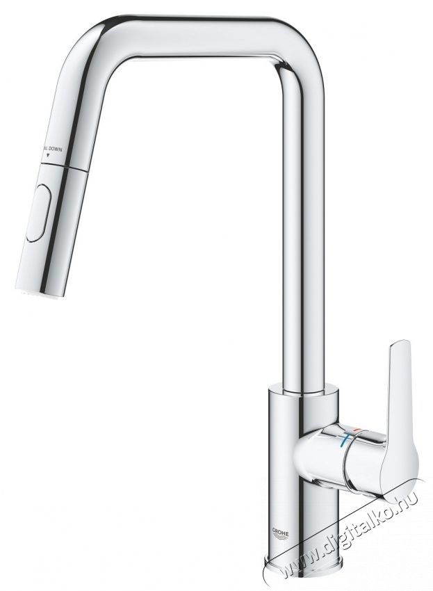 Grohe Start 30631000 konyhai csaptelep, magas, U-t&iacute;pus&uacute;, kih&uacute;zhat&oacute; zuhany, 2 funkci&oacute;s, kr&oacute;m Konyhai term&eacute;kek - Mosogat&oacute; - Mosogat&oacute; csaptelep - 536659