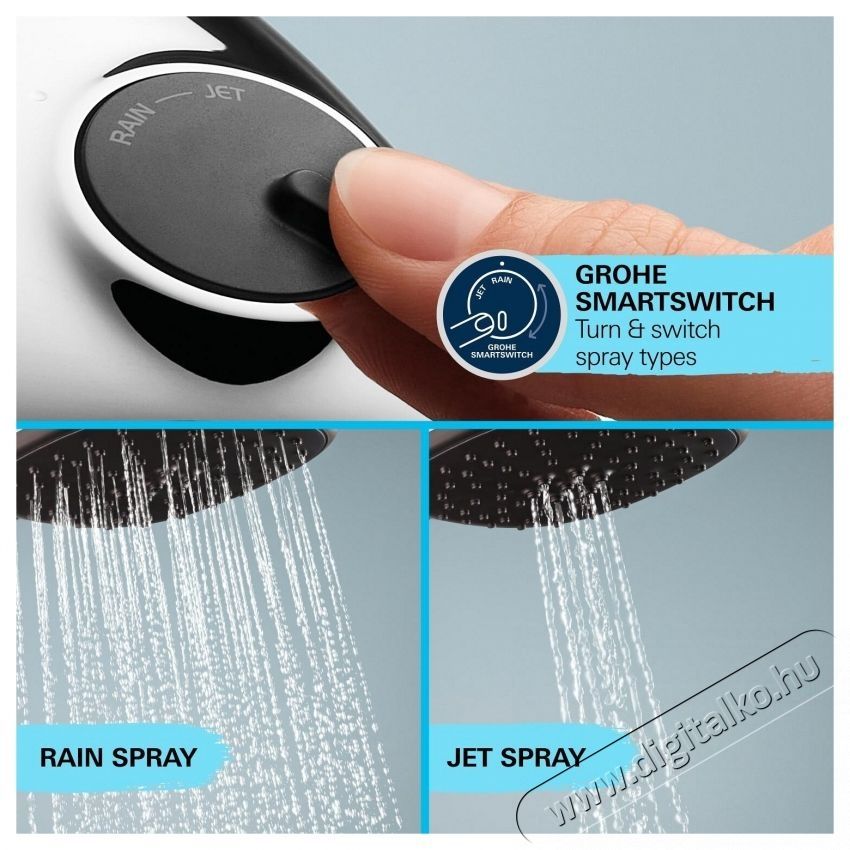 Grohe Vitalio Start 250 zuhanyrendszer, l&aacute;tsz&oacute;lagos, termoszt&aacute;t, 250 mm, 1 funkci&oacute;s, kr&oacute;m, 26677001 H&aacute;ztart&aacute;s / Otthon / K&uuml;lt&eacute;r - F&uuml;rdőszoba / wc - Kieg&eacute;sz&iacute;tő - 536640