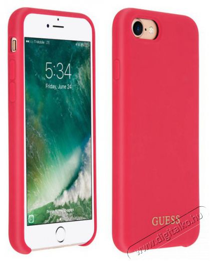 Guess szilikon, iPhone 8 Plus piros/arany logós szilikon tok Mobil / Kommunikáció / Smart - Mobiltelefon kiegészítő / tok - Tok / hátlap - 394300