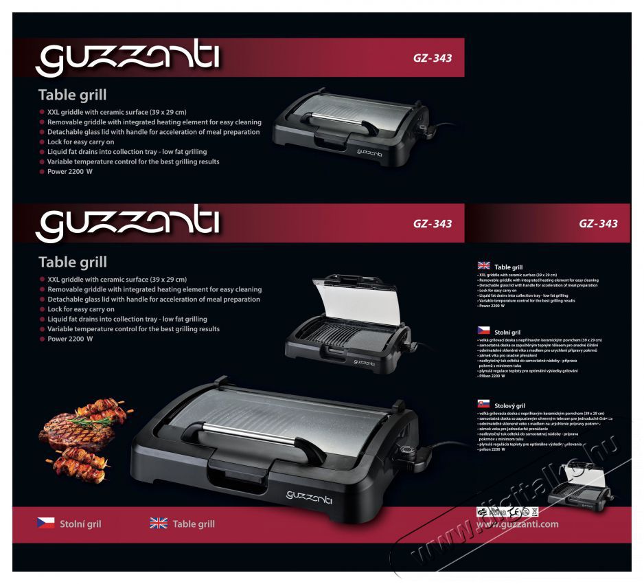 Guzzanti GZ 343 Konyhai term&eacute;kek - S&uuml;tő-főzőlap, tűzhely (szabadon&aacute;ll&oacute;) - Mini s&uuml;tő / mini grill / mini konyha - 529496