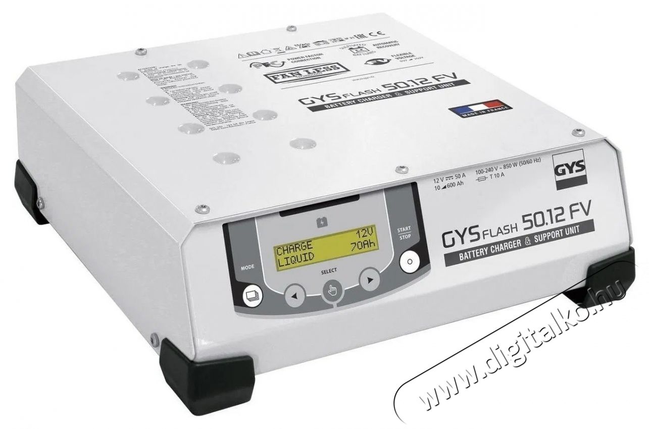GYS GYSFLASH 50-12 HF FV aut&oacute; akkuml&aacute;tor t&ouml;ltő Aut&oacute;hifi / Aut&oacute; felszerel&eacute;s - Aut&oacute;s / aut&oacute;hifi kieg&eacute;sz&iacute;tő - Aut&oacute; akkumul&aacute;tor t&ouml;ltő - 531818