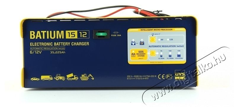 GYS BATIUM 15.12 aut&oacute; akkumul&aacute;tor t&ouml;ltő Aut&oacute;hifi / Aut&oacute; felszerel&eacute;s - Aut&oacute;s / aut&oacute;hifi kieg&eacute;sz&iacute;tő - Aut&oacute; akkumul&aacute;tor t&ouml;ltő - 531824