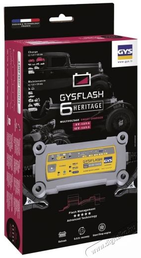 GYS Gysflash 6A HERITAGE, 6 12 V, 1,2-125 Ah, 6 A aut&oacute; akkumul&aacute;tor t&ouml;ltő Aut&oacute;hifi / Aut&oacute; felszerel&eacute;s - Aut&oacute;s / aut&oacute;hifi kieg&eacute;sz&iacute;tő - Aut&oacute; akkumul&aacute;tor t&ouml;ltő - 531826