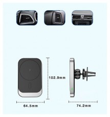 HAFFNER FN0190 MagSafe Qi univerzális szellőzőrácsba illeszthető autós tartó és gyorstöltő Autóhifi / Autó felszerelés - Autós / autóhifi kiegészítő - Egyéb autós kiegészítő - 394031