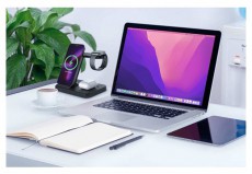 HAFFNER FN0326 15W Tech-Protect A11 3in1 Wireless Charger Qi vezeték nélküli töltő állomás Mobil / Kommunikáció / Smart - Powerbank / Külső akkumulátor és töltő - 394196