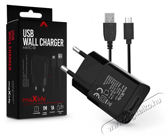 HAFFNER TF-0124 1A microUSB fekete hálózati töltő Mobil / Kommunikáció / Smart - Mobiltelefon kiegészítő / tok - Hálózati-, autós töltő - 394038