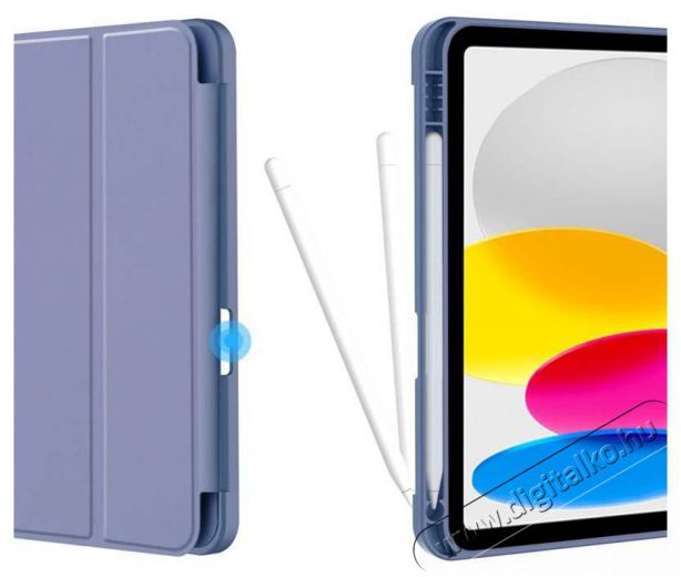 HAFFNER FN0482 Apple iPad 10.9 (2022) kék tablet tok Apple Pencil tartóval Mobil / Kommunikáció / Smart - Tablet / E-book kiegészítő, tok - Tablet tok - 411701
