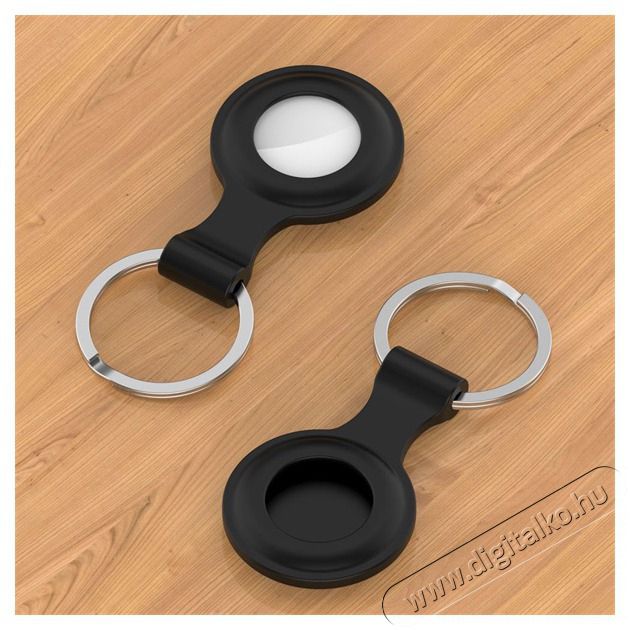 HAFFNER FN0197 Apple AirTag fekete szilikon védőtokos kulcstartó Egyéb - Nem forgalmazzuk ! - 436683