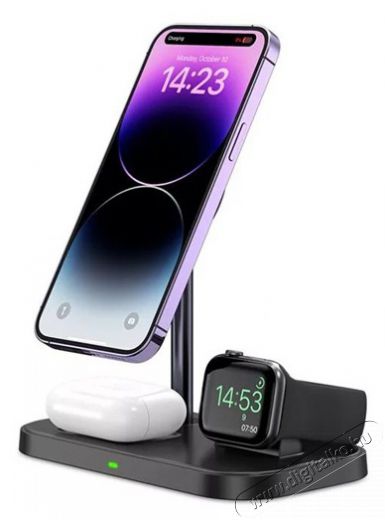 HAFFNER FN0486 A22 3in1 univerzális 15W Qi fekete vezeték nélküli töltőállomás Akkuk és töltők - Li-ion akkumulátor és töltő (utángyártott) - Töltő - 462316