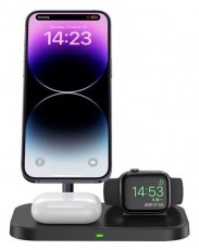 HAFFNER FN0486 A22 3in1 univerzális 15W Qi fekete vezeték nélküli töltőállomás Akkuk és töltők - Li-ion akkumulátor és töltő (utángyártott) - Töltő - 462316