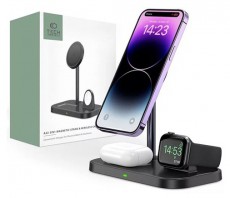HAFFNER FN0486 A22 3in1 univerzális 15W Qi fekete vezeték nélküli töltőállomás Akkuk és töltők - Li-ion akkumulátor és töltő (utángyártott) - Töltő - 462316