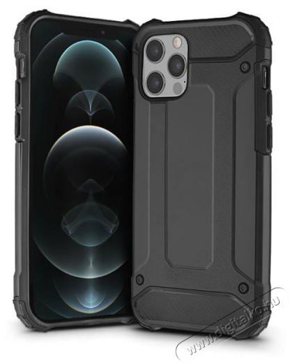 HAFFNER PT-5943 iPhone 12 Pro Max ütésálló fekete műanyag hátlap Mobil / Kommunikáció / Smart - Mobiltelefon kiegészítő / tok - Tok / hátlap - 477472