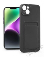 HAFFNER PT-6735 iPhone 14 Plus fekete szilikon hátlap kártyatartóval Mobil / Kommunikáció / Smart - Mobiltelefon kiegészítő / tok - Tok / hátlap - 477992