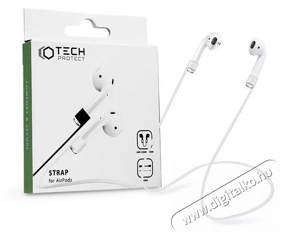 HAFFNER FN0539 AirPods fehér szilikon nyakpánt Audio-Video / Hifi / Multimédia - Fül és Fejhallgatók - Fülhallgató kiegészítő - 478886