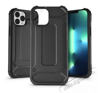 HAFFNER PT-6317 iPhone 13 Pro Max ütésálló fekete műanyag hátlap Mobil / Kommunikáció / Smart - Mobiltelefon kiegészítő / tok - Tok / hátlap - 477493