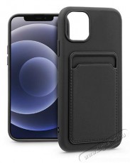 HAFFNER PT-6691 iPhone 12/12 Pro fekete szilikon hátlap kártyatartóval Mobil / Kommunikáció / Smart - Mobiltelefon kiegészítő / tok - Tok / hátlap - 477171