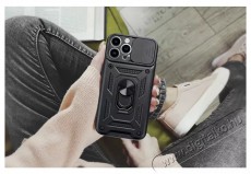 HAFFNER PT-6758 iPhone 14 Plus ütésálló fekete műanyag hátlap gyűrűvel és kameravédővel Mobil / Kommunikáció / Smart - Mobiltelefon kiegészítő / tok - Tok / hátlap - 477774