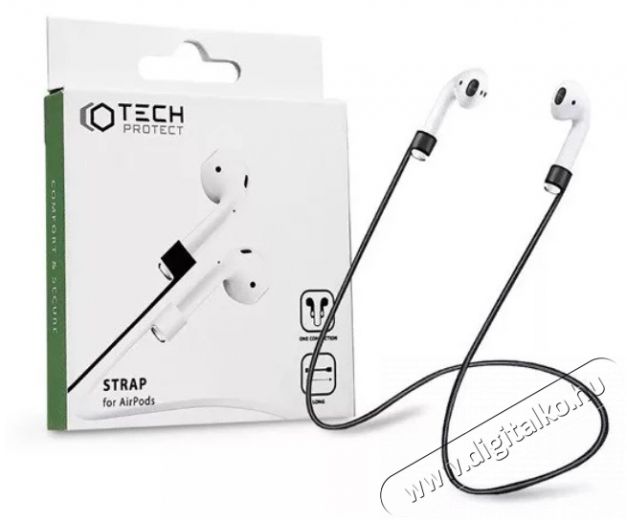 HAFFNER FN0540 AirPods fekete szilikon nyakpánt Audio-Video / Hifi / Multimédia - Fül és Fejhallgatók - Fülhallgató kiegészítő - 478887