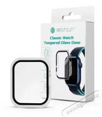 HAFFNER PT-6559 Apple Watch 7/Series 8 (45mm) átlátszó védőtok beépített edzett üveggel Mobil / Kommunikáció / Smart - Okos eszköz - Okosóra - 477425