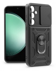 HAFFNER HF259678 Samsung Galaxy S23 FE Slide Armor fekete ütésálló hátlap gyűrűvel és kameravédővel Mobil / Kommunikáció / Smart - Mobiltelefon kiegészítő / tok - Tok / hátlap - 507429