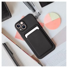 HAFFNER PT-6841 Apple iPhone 15 Card Case fekete szilikon hátlap kártyatartóval Mobil / Kommunikáció / Smart - Mobiltelefon kiegészítő / tok - Tok / hátlap - 508865