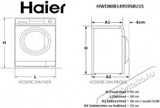 Haier HWD80B14959S8U1S mosó-szárítógép Háztartás / Otthon / Kültér - Mosógép / szárítógép - Mosó-szárítógép - 500159