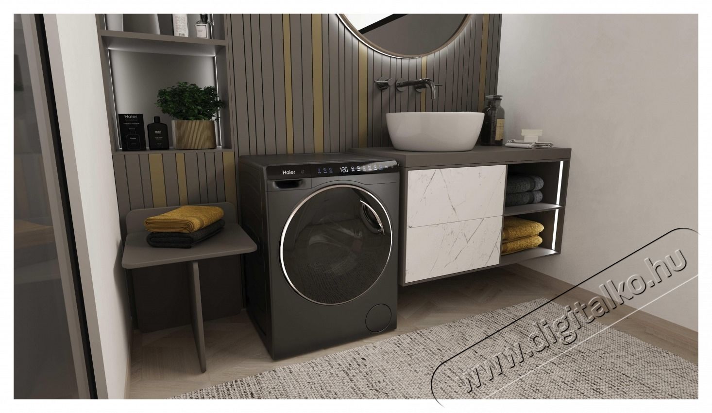 Haier HW50-BP12307GU1S mini mos&oacute;g&eacute;p H&aacute;ztart&aacute;s / Otthon / K&uuml;lt&eacute;r - Mos&oacute;g&eacute;p / sz&aacute;r&iacute;t&oacute;g&eacute;p - El&ouml;lt&ouml;ltős keskeny (45cm-ig) mos&oacute;g&eacute;p - 535878