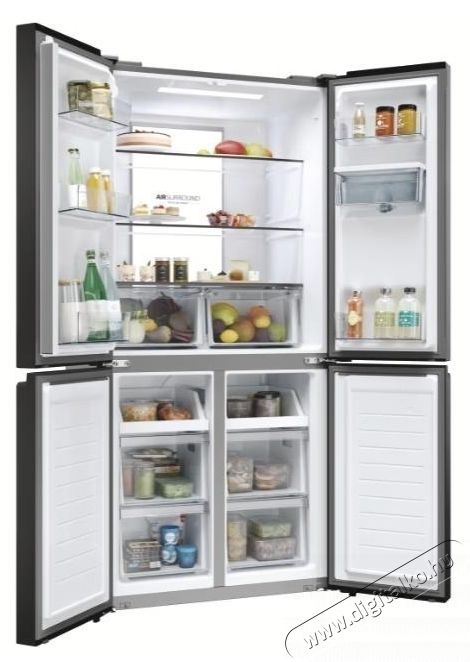 Haier HCR7818DWPT n&eacute;gyajt&oacute;s hűtőszekr&eacute;ny, 467 liter, v&iacute;zadagol&oacute;s, fekete Konyhai term&eacute;kek - Hűtő, fagyaszt&oacute; (szabadon&aacute;ll&oacute;) - Amerikai t&iacute;pus&uacute; Side By Side hűtő - 530973
