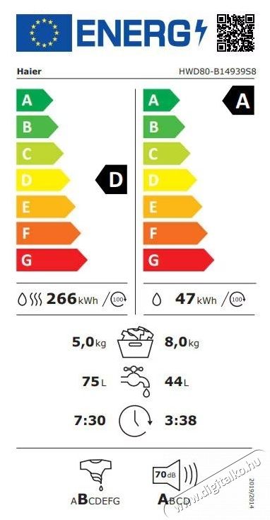 Haier HWD80-B14939S8-S mos&oacute;-sz&aacute;r&iacute;t&oacute;g&eacute;p, Direct Motion motor, A energiaoszt&aacute;ly, 8/5 kg, 1400 fordulat/perc, ABT, Refresh, antracit H&aacute;ztart&aacute;s / Otthon / K&uuml;lt&eacute;r - Mos&oacute;g&eacute;p / sz&aacute;r&iacute;t&oacute;g&eacute;p - Mos&oacute;-sz&aacute;r&iacute;t&oacute;g&eacute;p - 536742