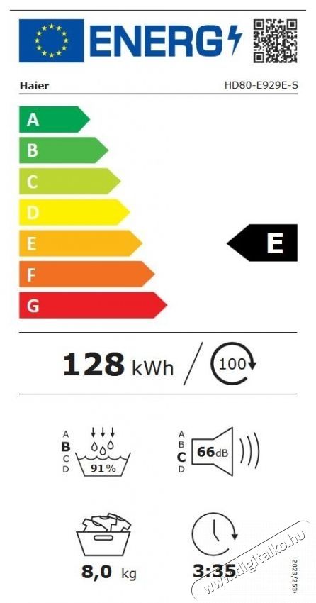 Haier HD80-E929E-S feh&eacute;r-fekete, 8kg, hőszivatty&uacute;s sz&aacute;r&iacute;t&oacute;g&eacute;p H&aacute;ztart&aacute;s / Otthon / K&uuml;lt&eacute;r - Mos&oacute;g&eacute;p / sz&aacute;r&iacute;t&oacute;g&eacute;p - Sz&aacute;r&iacute;t&oacute;g&eacute;p - 538438