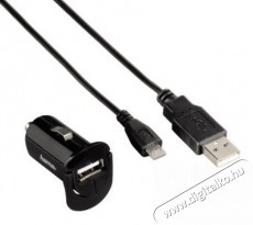 Hama Szivargyújtó adapter USB Picco 1000 mA + micro USB kábel - 104821 Autóhifi / Autó felszerelés - Autós töltő / szivargyújtó adapter - 259650