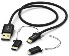 Hama 183348 3IN1 MICRO USB / TYPE-C / LIGHTNING adatkábel - 1M Fotó-Videó kiegészítők - Kábel - USB kábel - 365623