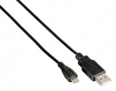 Hama Micro USB adatkábel 1,45m, fekete - 104832 Fotó-Videó kiegészítők - Kábel - USB kábel - 288265