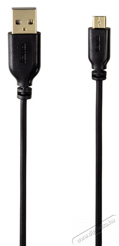 Hama Flexi-Slim micro USB adatkábel 0,75m, fekete - 135700 Fotó-Videó kiegészítők - Kábel - USB kábel - 288248