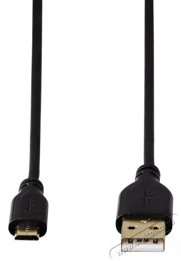 Hama Flexi-Slim micro USB adatkábel 0,75m, fekete - 135700 Fotó-Videó kiegészítők - Kábel - USB kábel - 288248