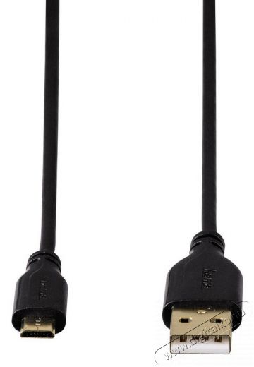 Hama Flexi-Slim micro USB adatkábel 0,75m, fekete - 135700 Fotó-Videó kiegészítők - Kábel - USB kábel - 288248
