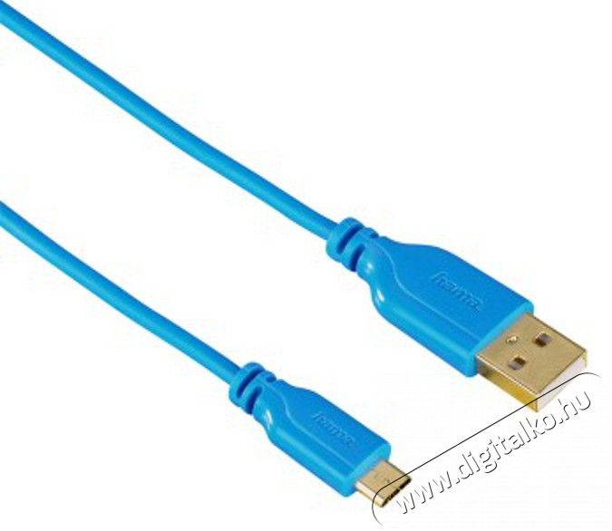 Hama Flexi-Slim micro USB adatkábel 0,75m, kék - 135701 Fotó-Videó kiegészítők - Kábel - USB kábel - 288249