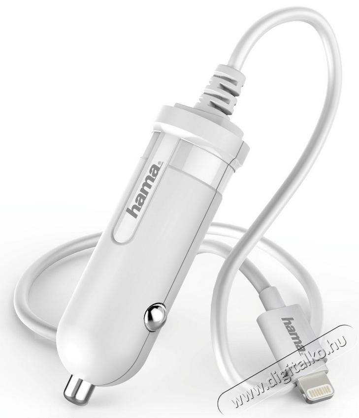 Hama Autós lightning (MFI) töltő (178248) - fehér Mobil / Kommunikáció / Smart - Mobiltelefon kiegészítő / tok - Hálózati-, autós töltő - 335510