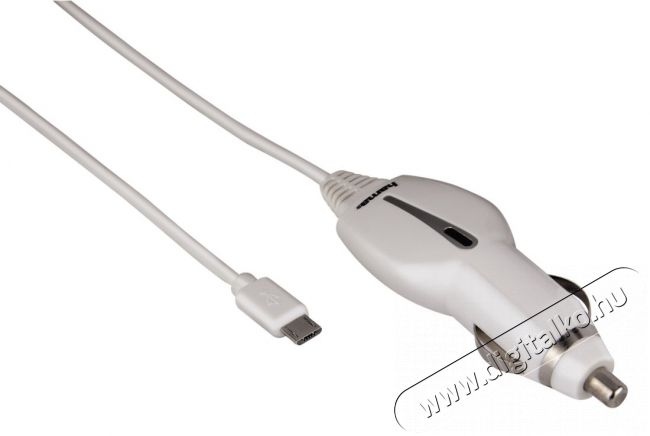 Hama Autós töltő micro usb 1000ma, fehér - 108164 Mobil / Kommunikáció / Smart - Tablet / E-book kiegészítő, tok - Hálózati-, autós töltő - 275629
