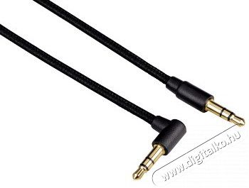 Hama GSM 3,5mm Jack derékszög összekötő kábel 1m, fekete - 16106 Tv kiegészítők - Kábel / csatlakozó - 3,5mm Jack kábel - 287480