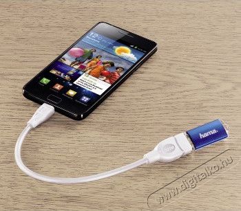Hama Micro USB-OTG adapter, fehér - 54518 Mobil / Kommunikáció / Smart - Mobiltelefon kiegészítő / tok - Kábel / átalakító