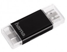 Hama Mobil-tablet kártyaolvasó sd/micro, fekete - 123950 Memória kártya / Pendrive - Kártya olvasó - 275623