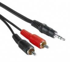 Hama 3,5mm Jack-2RCA összekötő kábel 5m - 43343 Tv kiegészítők - Kábel / csatlakozó - Jack-RCA kábel - 293764