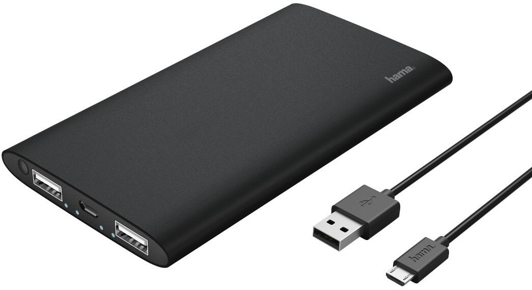 Hama Premium Alu külső akkumulátor 8000mAh (173735) Mobil / Kommunikáció / Smart - Powerbank / Külső akkumulátor és töltő - 341558