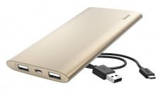 Hama Premium Alu külső akkumulátor 8000mAh - arany (173736) Mobil / Kommunikáció / Smart - Powerbank / Külső akkumulátor és töltő - 341559