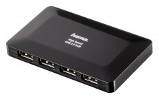 Hama USB 2.0 HUB 1:4+HÁLÓZATI TÁPEGYSÉG Iroda és számítástechnika - Notebook kiegészítő - USB hub / elosztó - 345307